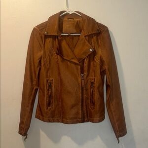 Max Studio Women's Tan Faux Leather Jacket